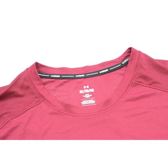 Under Armour Gym Shirt Fitted HeatGear Maroon Short Sleeve Mens Sz XL - Picture 6 of 10